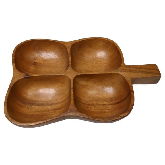 Vintage Royal Acacia Monkey Pod Wood Serving Tray 14"x9" From Philippines - Picture 3 of 7